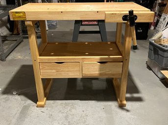 Windsor Design Two Drawer Wood Workbench 39.5x26x34