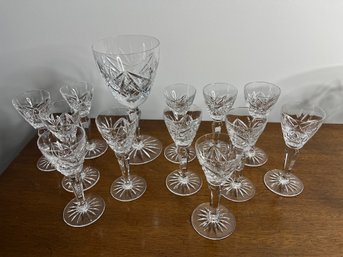 Twelve Waterford Cordial Glasses &  One Waterford Wine Glass