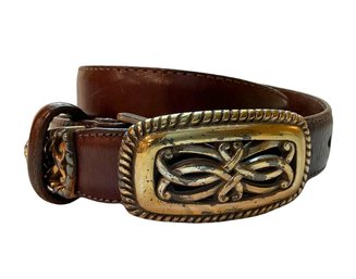 Brighton Brown Leather Belt Total Length 40.5in