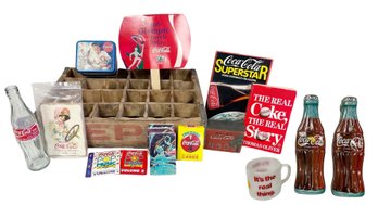 Coca Cola Collection - Playing Cards, Pop Music Discs, Baseball Tin, Book, Bottle