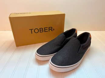 TOBER Men's Classic Low Top Canvas Shoes With Soft Insole - Size 12.5