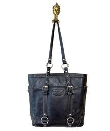 Black Coach Tote Bag - Authentic Leather - 11' W 10' H, Strap Is 10'