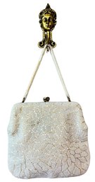 Vintage White Beaded Handbag 6x7