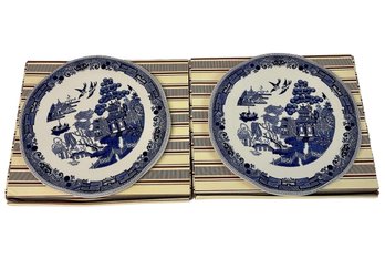 2 Blue Willow Plates By Johnson Bros