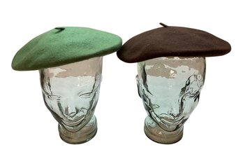 Wool Berets - Brown & Green  HATS ONLY