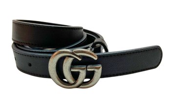 Black Gucci Leather Belt - 45in Total Length