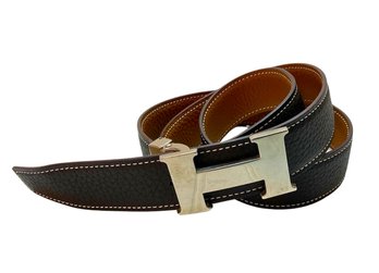 Hermes Like Black Belt - 90cm