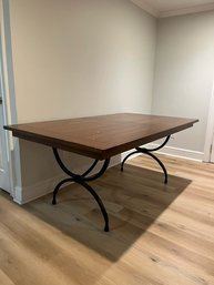 Charleston Forge Wrought Iron Base With Wood Top Desk Table 72x40x29