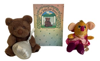 Vintage 1990s Hersheys Kiss Teddy, Teddy Bear Journal, Disney Cinderella Suzy Mouse Plush