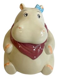 Fitz & Floyd Vintage Pink Hippo Cookie Jar 8 Inches