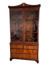 Two Piece Antique China Cabinet
