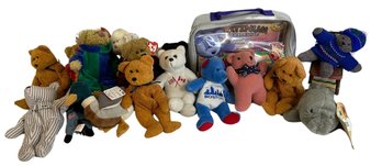 Bunch Of Ty Beanie Babies & Clear Bag