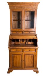 Roll Top Oak Desk Cabinet