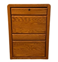 Two Drawer Oak File Cabinet