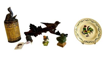 Bird Collectibles - Metlock Poppytrail Dish, Vintage Alva Replicas Hungry Bird, Handcrafted Wooden Container