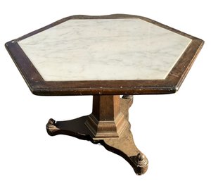 Hexagonal Marble Top Coffee Table