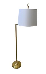 Brass Floor Lamp With White Barrel Shade