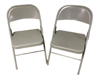 Pair Of Metal Folding Chairs