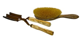 Hair Brush & Pre 1930s Stove Top Vintage Hair Crimper