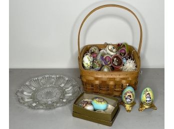 Easter Decor! Basket & Painted  & Decorated Eggs
