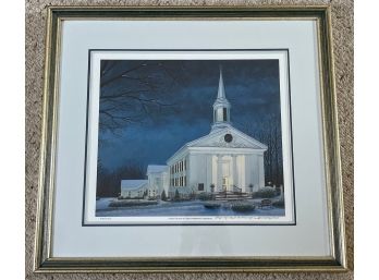 Framed Art Print Of United Church Of Christ Signed By Artist And Numbered 24 X 21.5