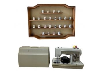 Sears Sewing Machine & Thimbles
