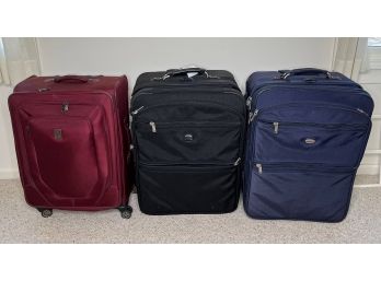 Three Large Rolling Suitcases - Maroon Case TravelPro