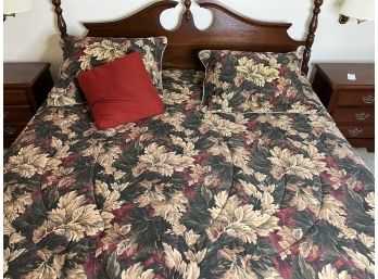 Floral King Bedding & Matching Valences For Three Double Hung Windows