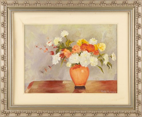 Ruth Dunmire Still Life Oil On Board 'Summer Flower Bouquet'