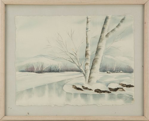 Estter Landscape Watercolor 'Frozen Lake'
