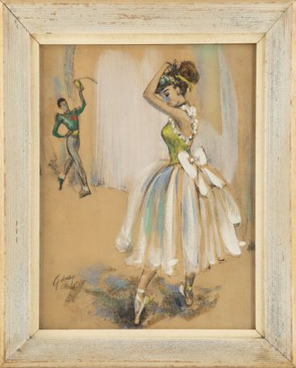 Cydney Grossman 1940 Portrait Pastel 'Ballerina'