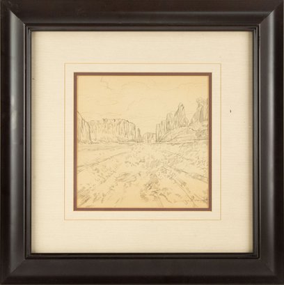 Signed Maurice Braun Landscape Charcoal