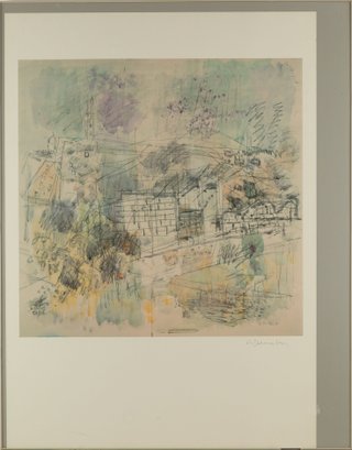 Abstract Print Avigdor Stematsky (Russia, 1908 - 1989)'Untitled - City'