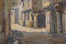 1966 Impressionist Watercolor On Paper 'Rue De Vic Le Comte'
