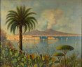 Signed Q. D'Amoto Oil On Board'Italy Naples View'