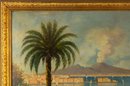 Signed Q. D'Amoto Oil On Board'Italy Naples View'