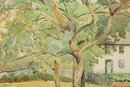 Henrietta E. Beaumont (American, 1881 - 1968)Landscape Watercolor 'Spring Day Yard View'