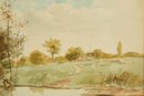 Signed Howard Landscape Watercolor 'Peaceful Pond'