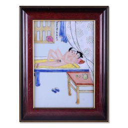 Vintage Hand Painted On Porcelain Shunga