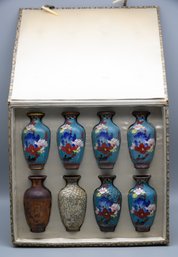 A Set Of 8 Small Bottles Showcasing The Chinese Cloisonne-Making Process