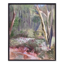 Small Impressionist Original Oil 'Forest Scene' Signed