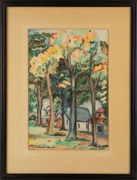 Signed Fairfield Porter (American, 1907-1975) Landscape Watercolor