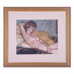 Boris Anikin Pastel On Paper 'Nude Portrait Of Girl'