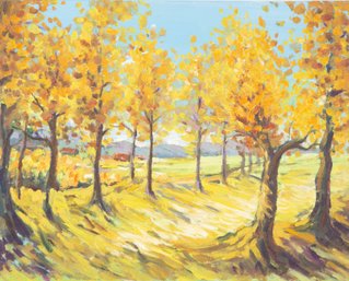 Impressionist Original  Oil Painting 'Golden Fall'