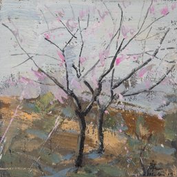 Post Impressionist Original Oil Painting 'Peach Blossom Land'