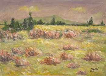 Original Post Impressionist Oil Painting 'Landscape'