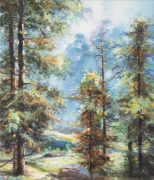 Impressionist Original Oil Painting 'Forest Landscape'