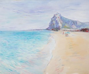 Post Impressionist Original Oil Painting 'Beach Landscape'