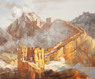 Post Impressionist Original Oil Painting 'The Great Wall'