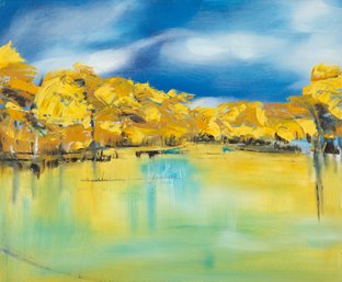 Impressionist Original Oil Painting 'Gold Fall '